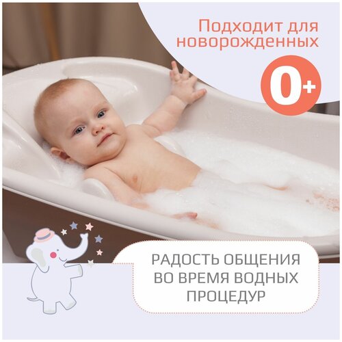 Ванночка для купания новорожденных Kidwick Лайнер, с термометром, серая