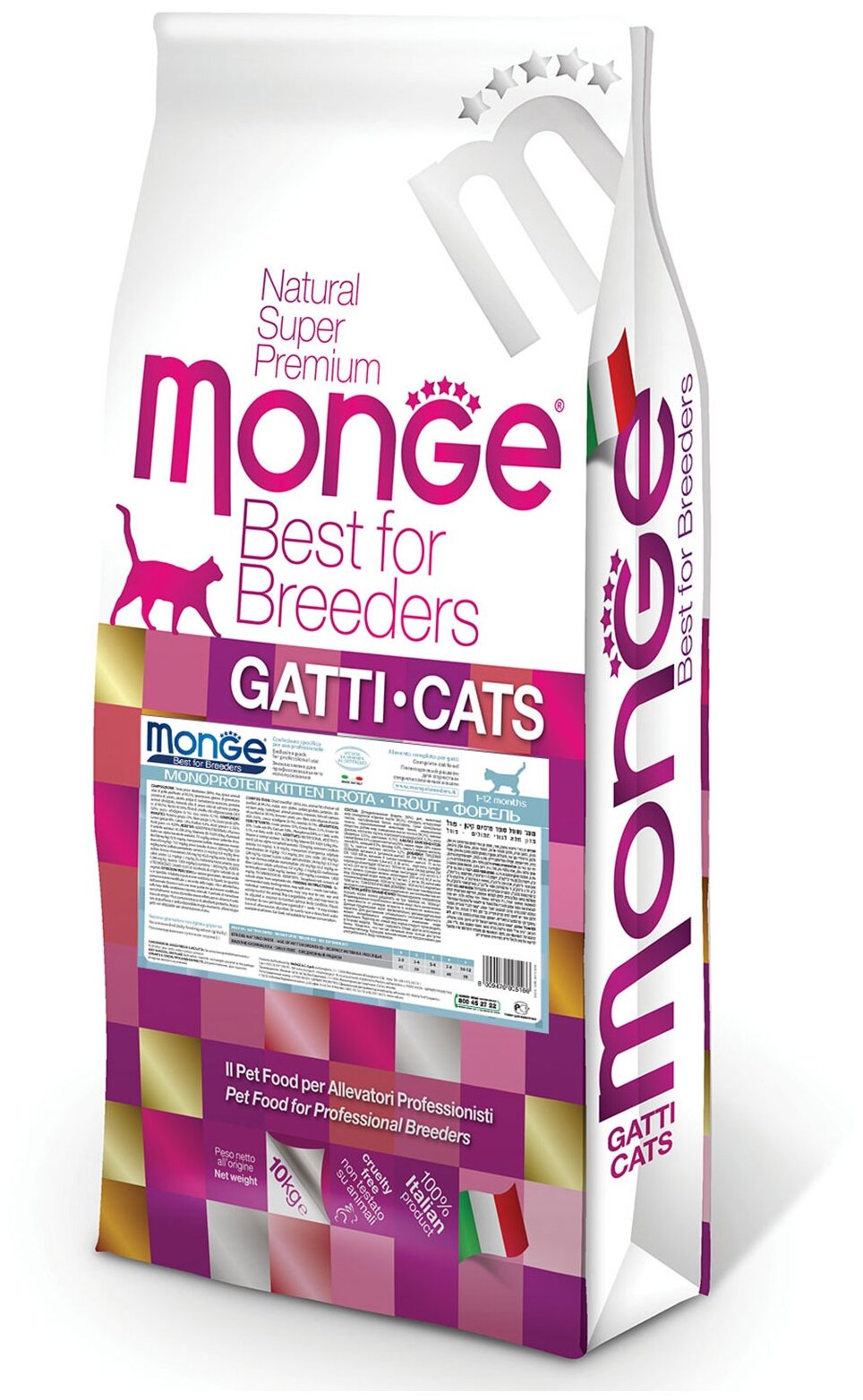 Сухой корм для котят Monge Speciality line, с форелью 10 кг