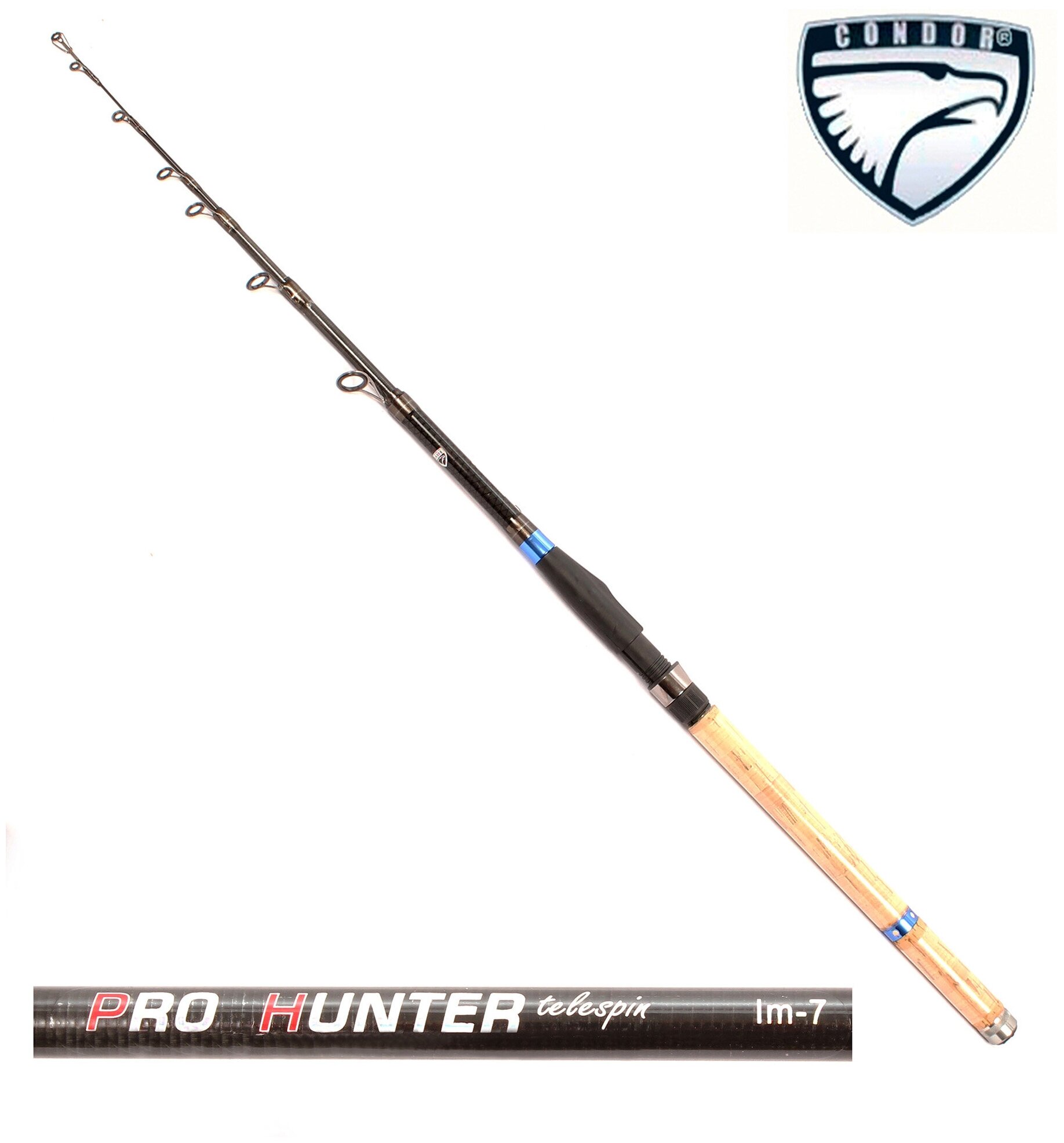 Спиннинг Condor Pro Hunter длина 2,70 м, тест 10-30 гр, carbon IM-7, телескопический