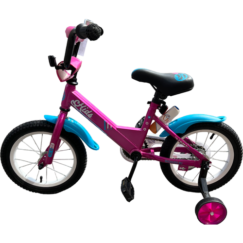 фото Велосипед детский kids 14", розовый, боковые колеса, рост 90-110 см, 3-5 лет sx bike