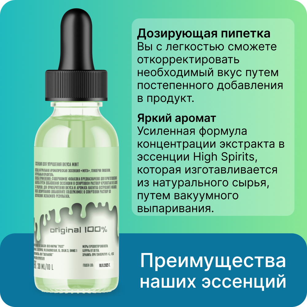 Эссенция High Spirits Mint ( Мята ) 30 ml / ароматизатор пищевой