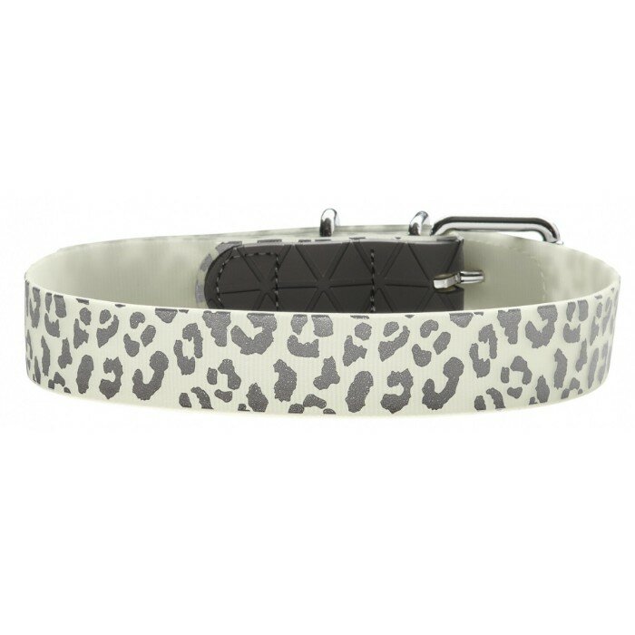 фото Ошейник для собак Hunter Convenience Reflect Glow 35 M-L: 42-50 см флуоресцентный, леопардовый принт