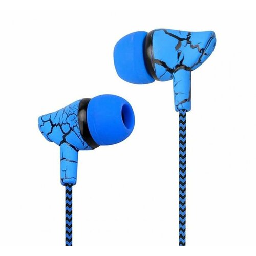 Наушники вкладыши с микрофоном плетеный шнур синий 22900₽