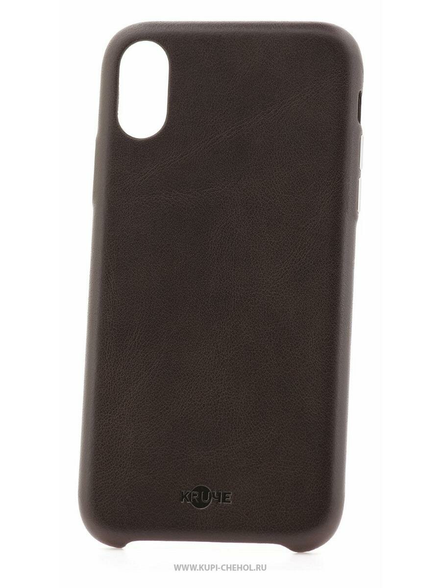 Чехол для iPhone XS Max Kruche SLE14 Leather Brown