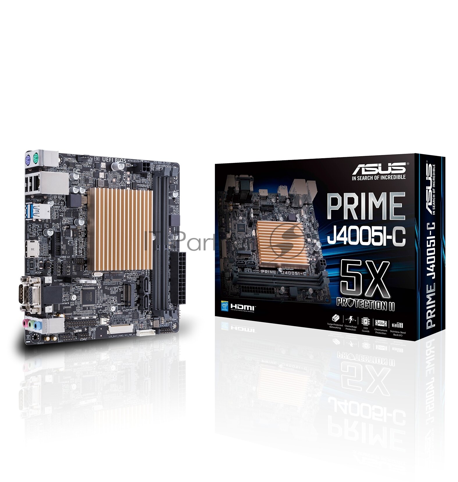 Материнская плата Asus PRIME J4005I-C (BGA 1090, Intel Celeron J4005 2x2.0 ГГц, 2xDDR4-2400 МГц, 1xM.2, Mini-ITX, LAN + VGA + HDMI) - фотография № 8
