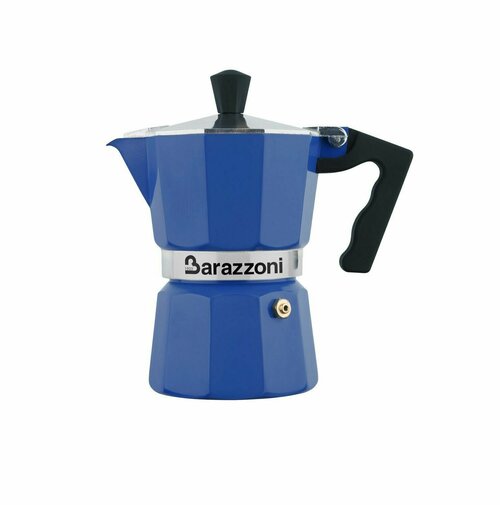 Гейзерная кофеварка на 3 чашки Barazzoni La Caffettiera Alluminium Light Blue, 16 см, алюминий, бакелит, цвет синий