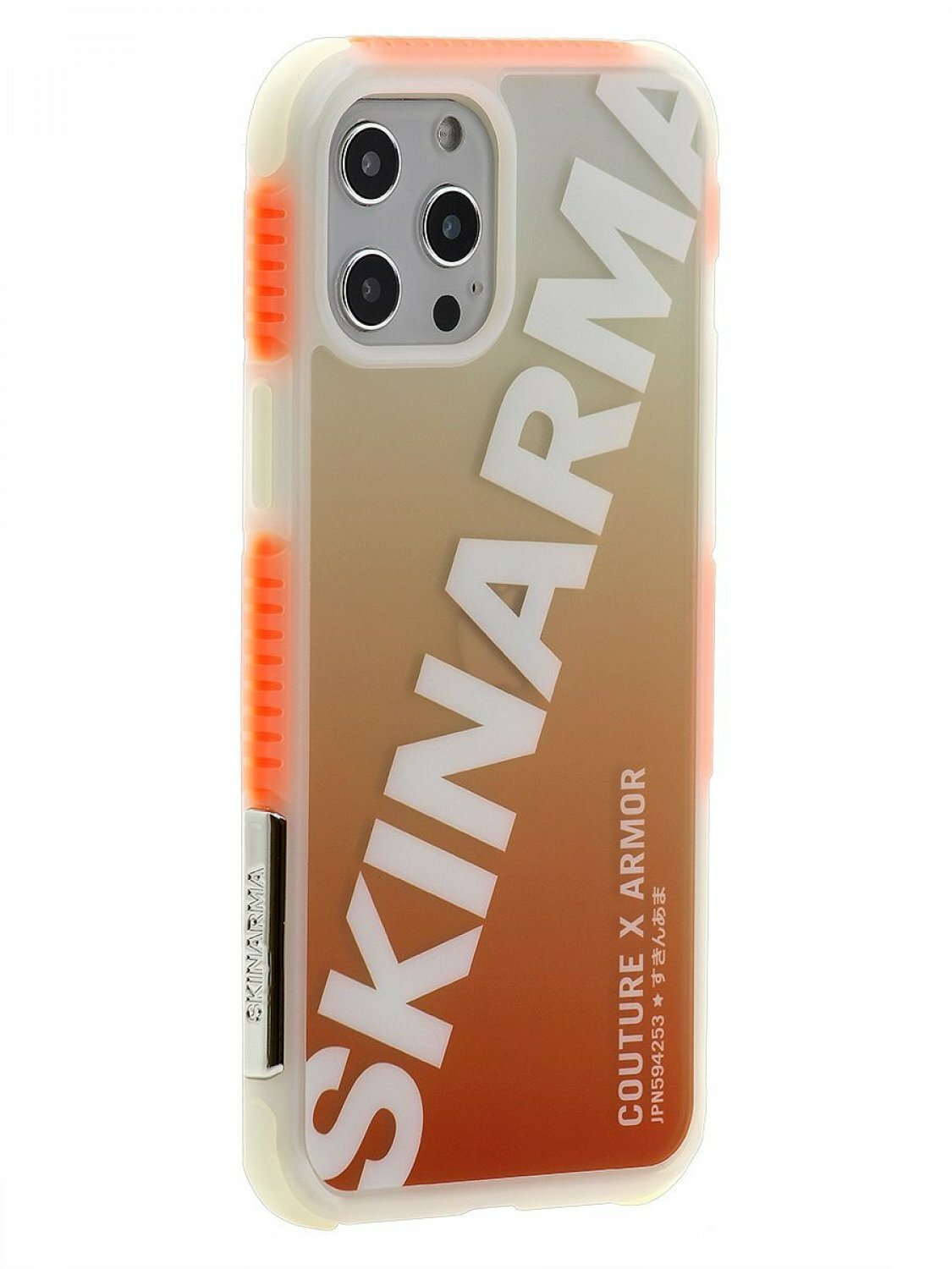 Чехол для iPhone 12 Pro Max Skinarma Keisha Orange, противоударная пластиковая накладка с рисунком, силиконовый бампер с защитой камеры