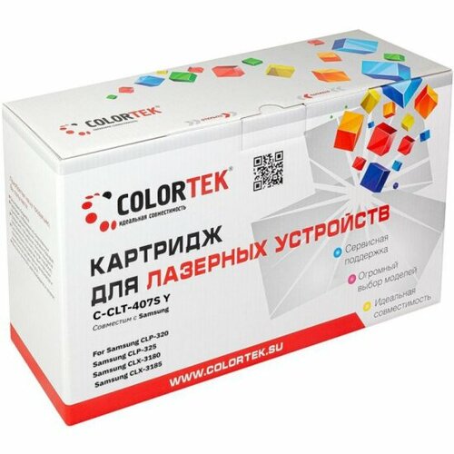 Картридж лазерный Colortek CLTY407S (Y407) желтый для принтеров Samsung