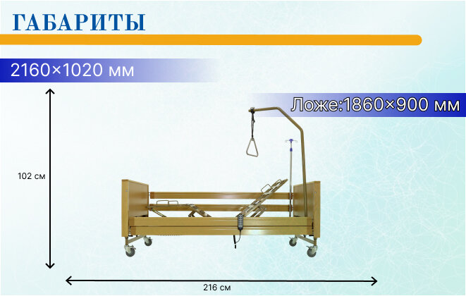 Кровать электрическая медицинская функциональная YG-1 (MosMed) бук для лежащих больных с функцией поднятия спины, поднятия ног, регулировки по высоте и функции тренделенбург/антитренделенбург