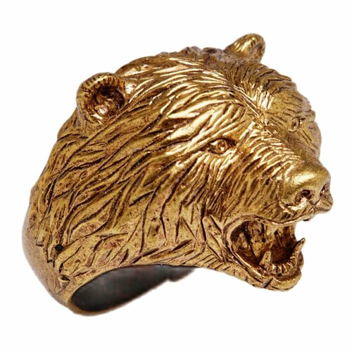Печатка Медведь, безразмерное, золотой, коричневый