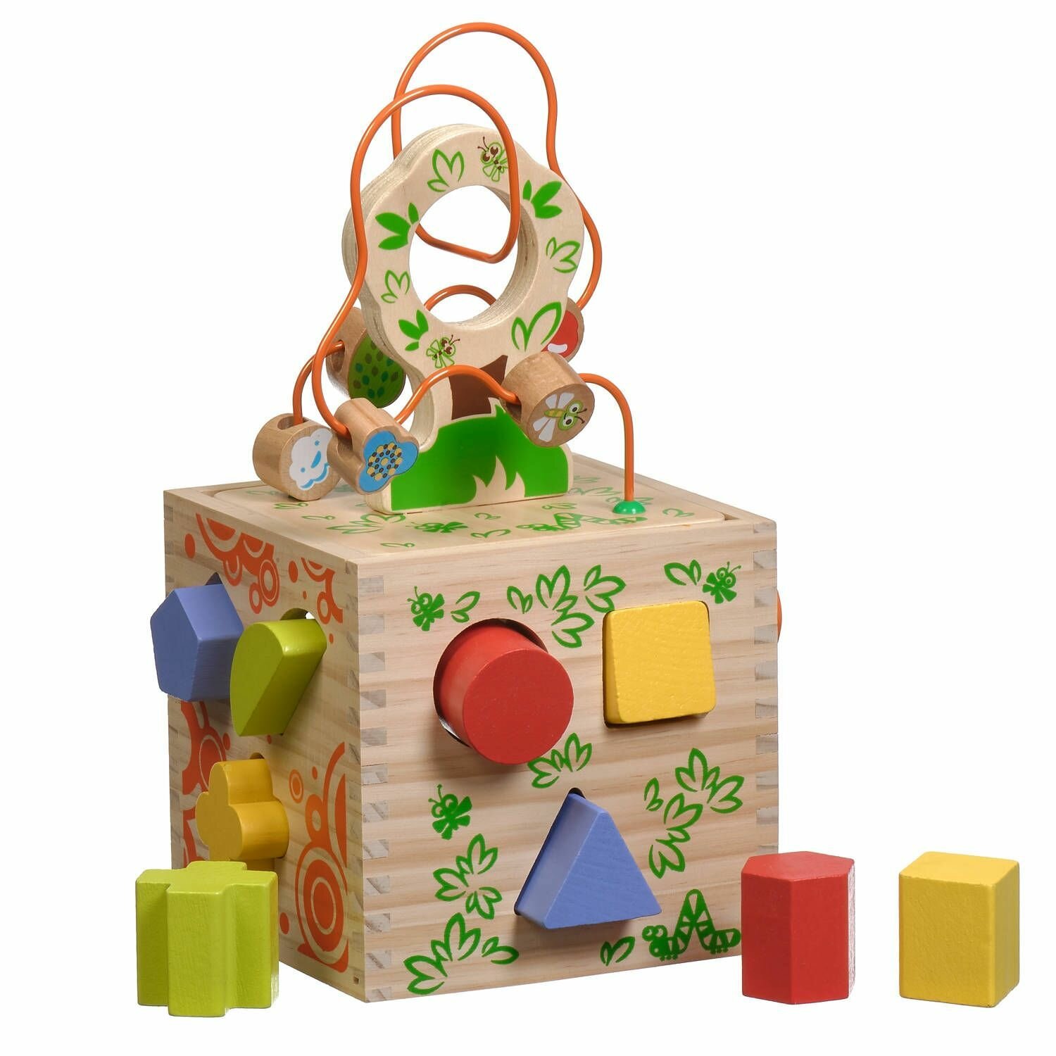 Игрушки из дерева Кубик логический Д014, масса интересных элементов для малыша от 3 лет. МДИ