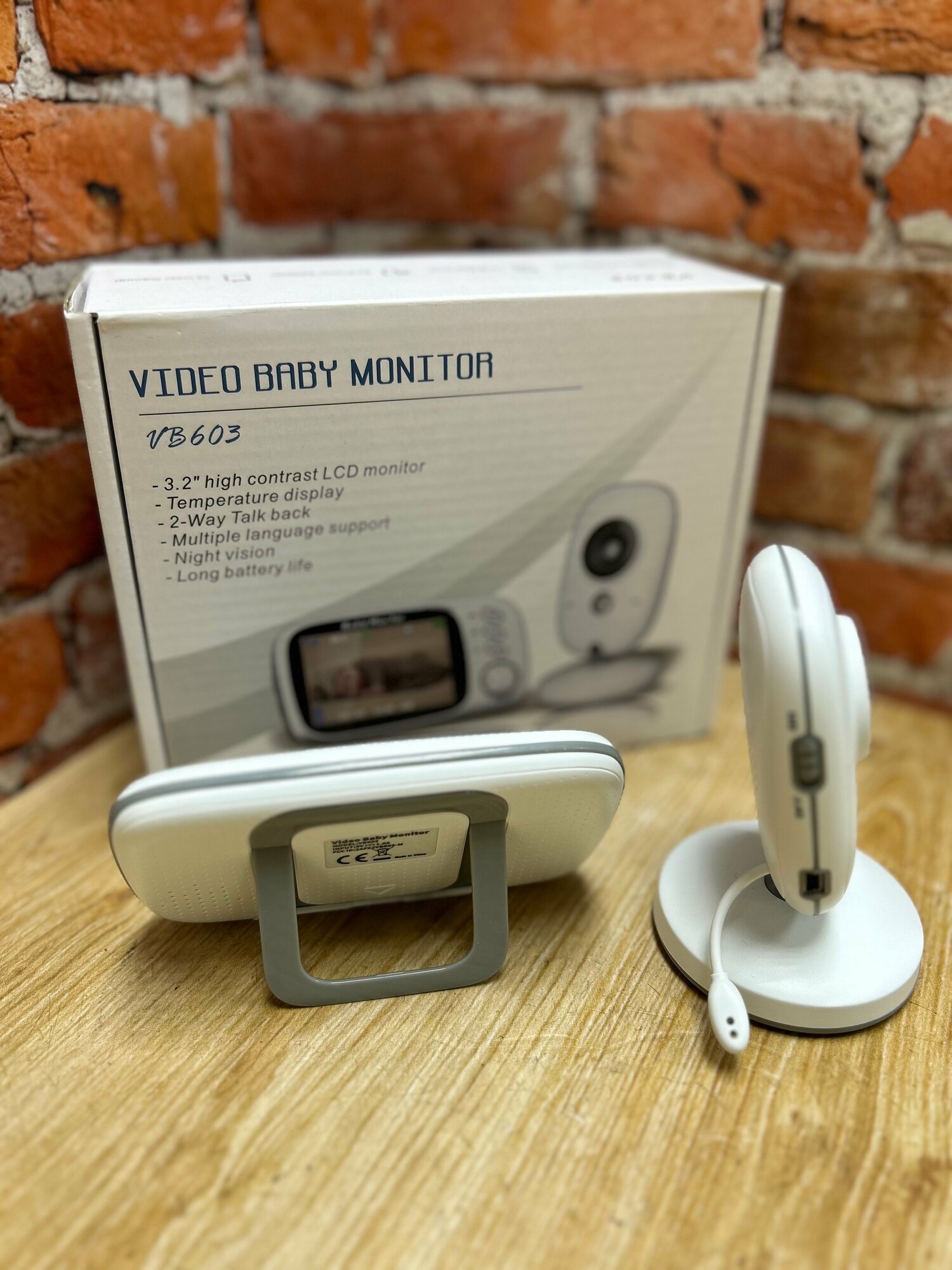 Видеоняня Baby Monitor VB603 с функцией ночного видения и термометромбелый — фото 1