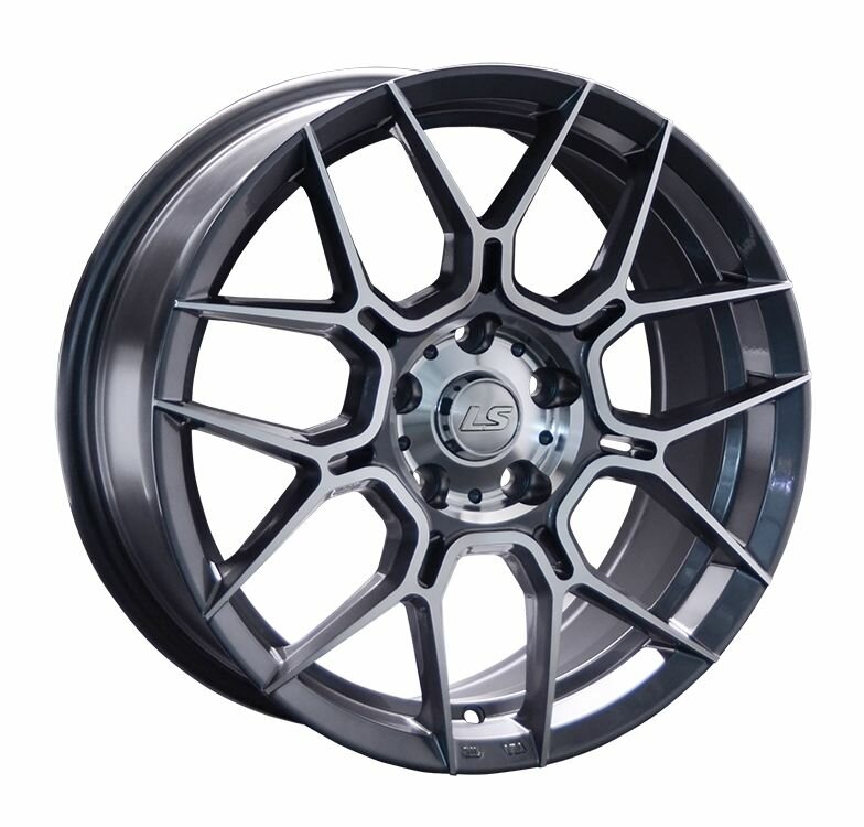 Колесный диск LS LS1265 17x7.5" PCD5x114,3 ET40 D60,1 темно-серый глянцевый с полированными лучами