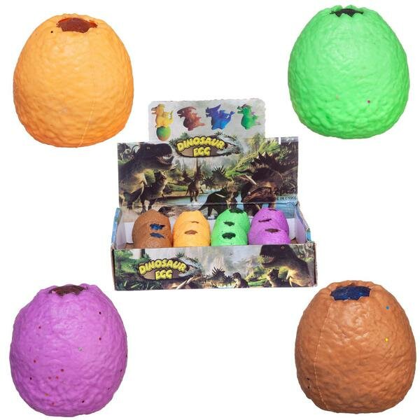 Игрушка-антистресс Junfa Dinosaur Egg Мялка Яйцо динозавра , 12 яиц в дисплее