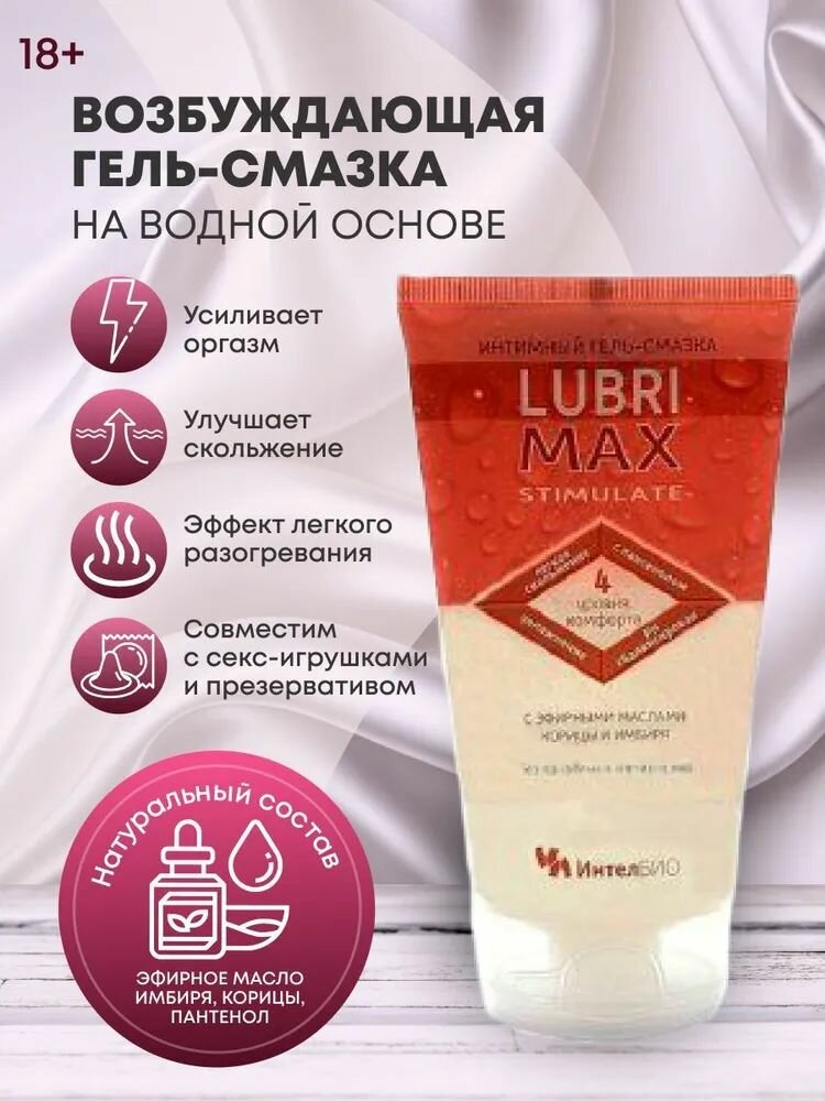 Возбуждающий интимный гель-смазка на водной основе Lubrimax Stimulate - 150 мл.