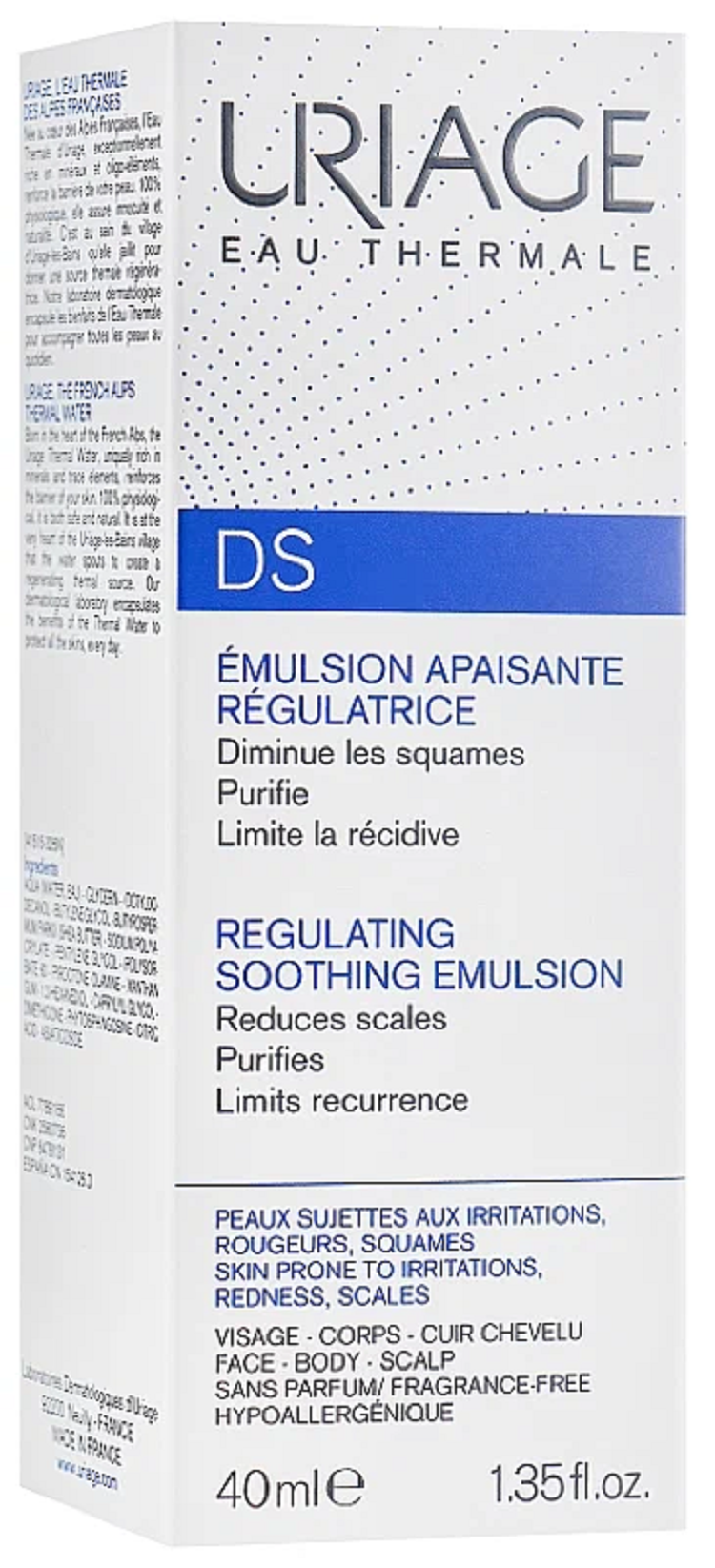 Uriage DS Emulsion Успокаивающая эмульсия против покраснений и раздражений для лица и тела 40 мл