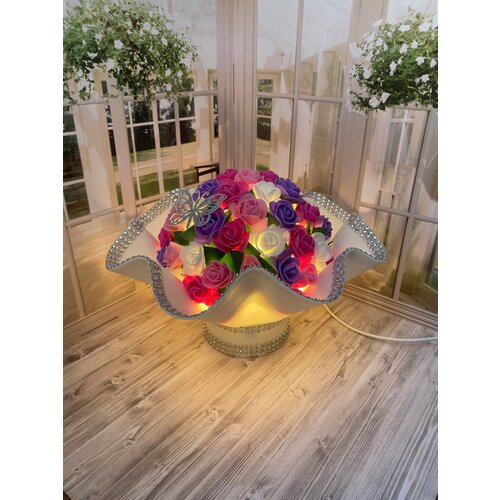 Букет ночник подарок на день рождения новый год 8 марта цветы для интерьера ночник 2394₽