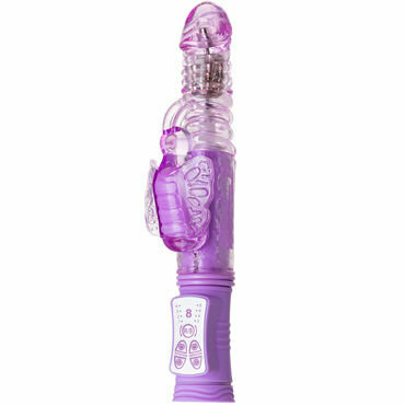28444 Toyfa A-toys High-Tech Vibrator, фиолетовый. Вибратор с ротацией и возвратно-поступательными движениями