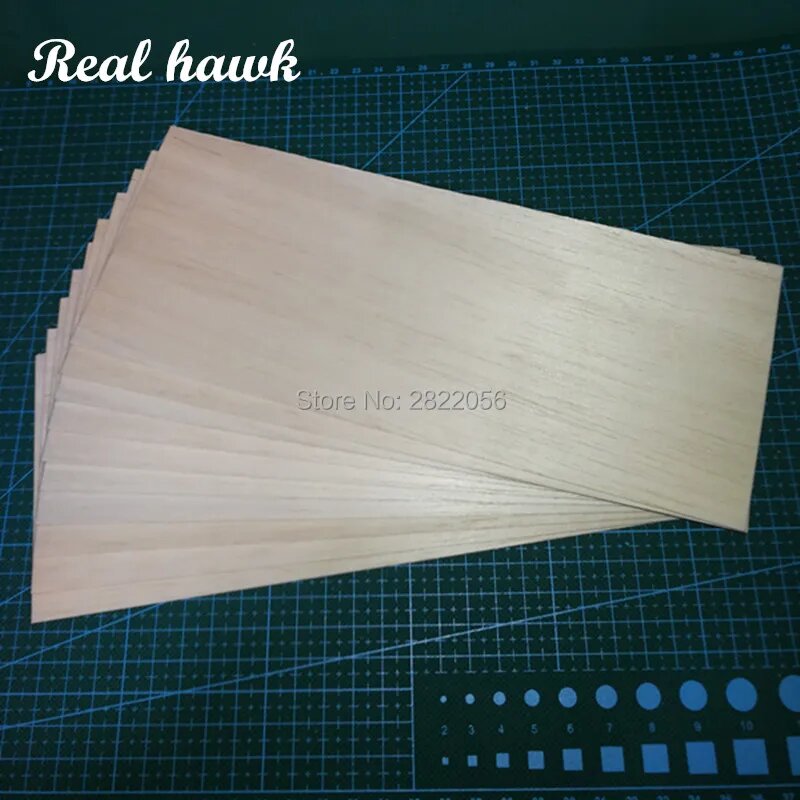 Листы бальзового дерева Real Hawk 250x100 мм 0.75-5 мм 10 шт. 250x100x4mm 10pcs