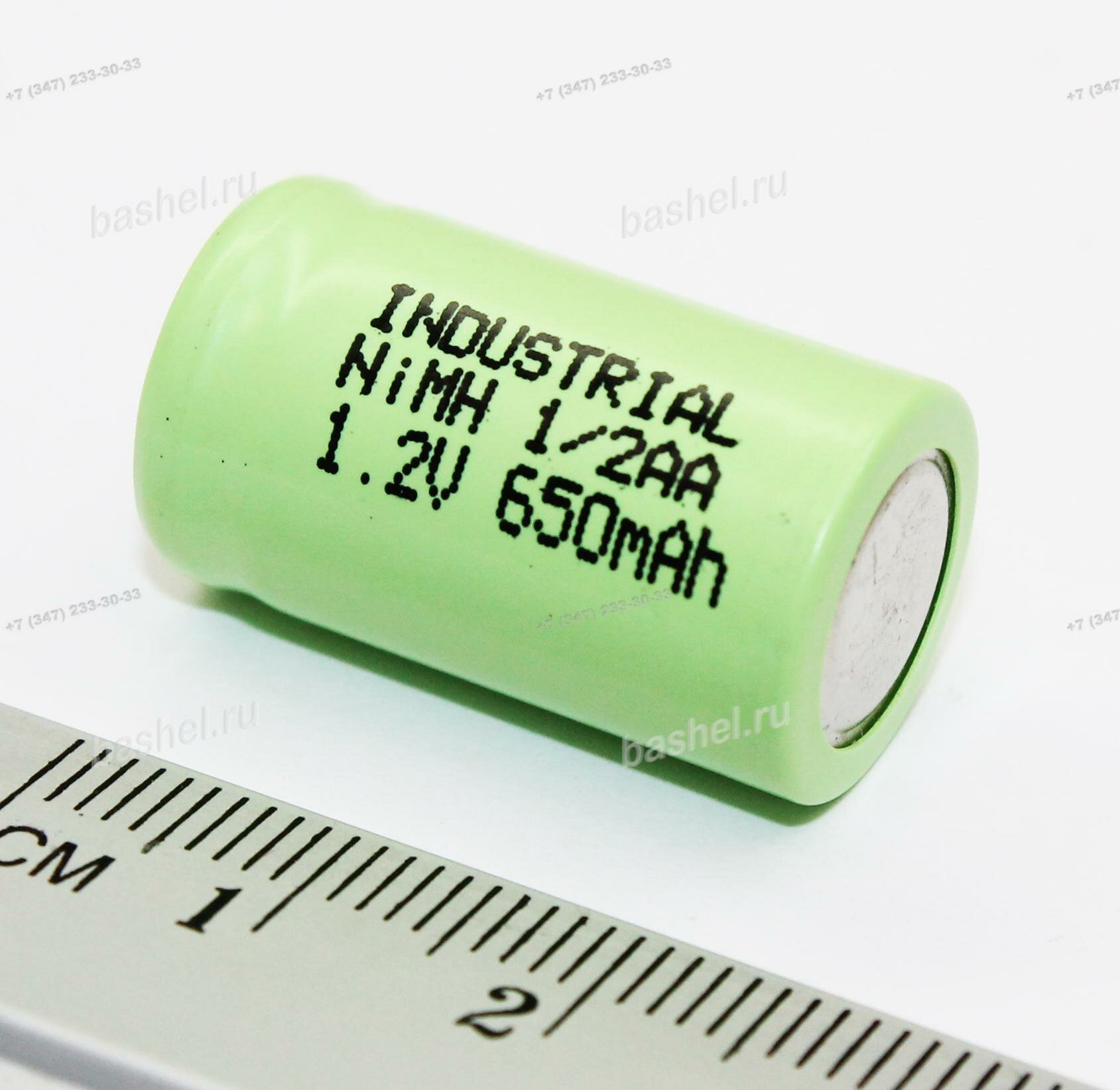 Аккумулятор H-1/2AA650 INDUSTRIAL 1,2В, 650mAh NIMH (14,5*25,0mm)