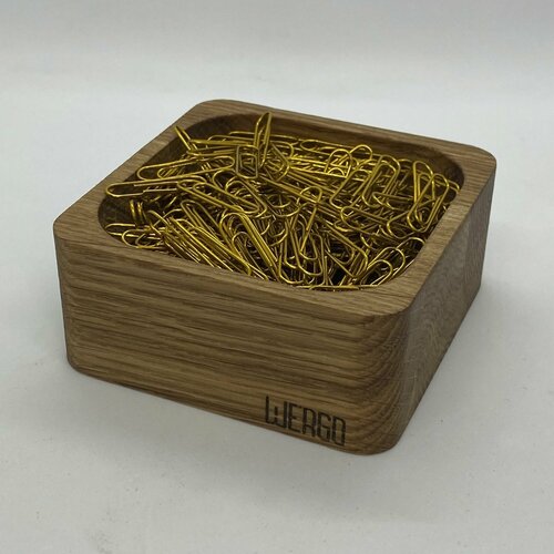 Подставка для скрепок и канцелярских мелочей. Скрепочница из дерева WERGO. Премиум. Дуб