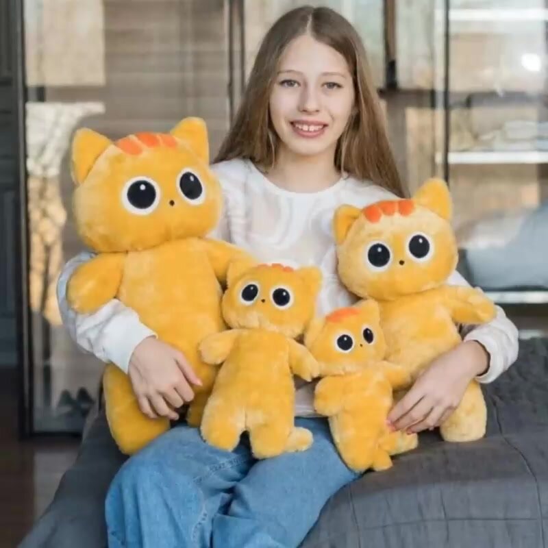 Мягкая игрушка кот с большими глазами рыжий 50 см — фото 1