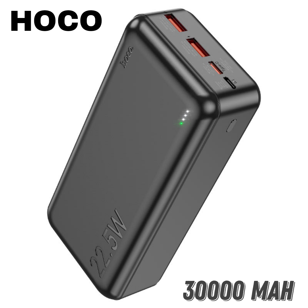 Повербанк с быстрой зарядкой Внешний аккумулятор Hoco J101B 30000mAh 3А QC3.0 PD20W черный