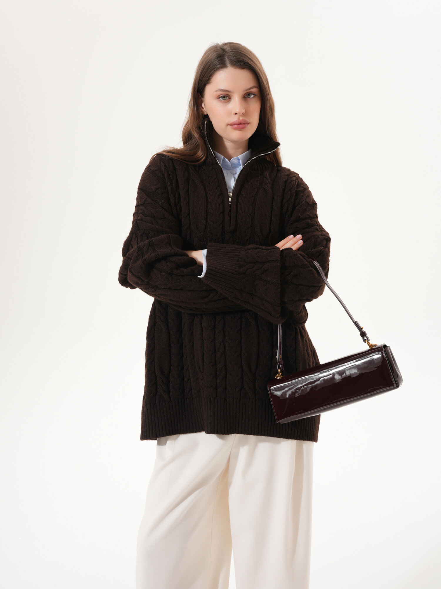 Свитер KIVI CLOTHING, размер 40-48, , Шоколадный