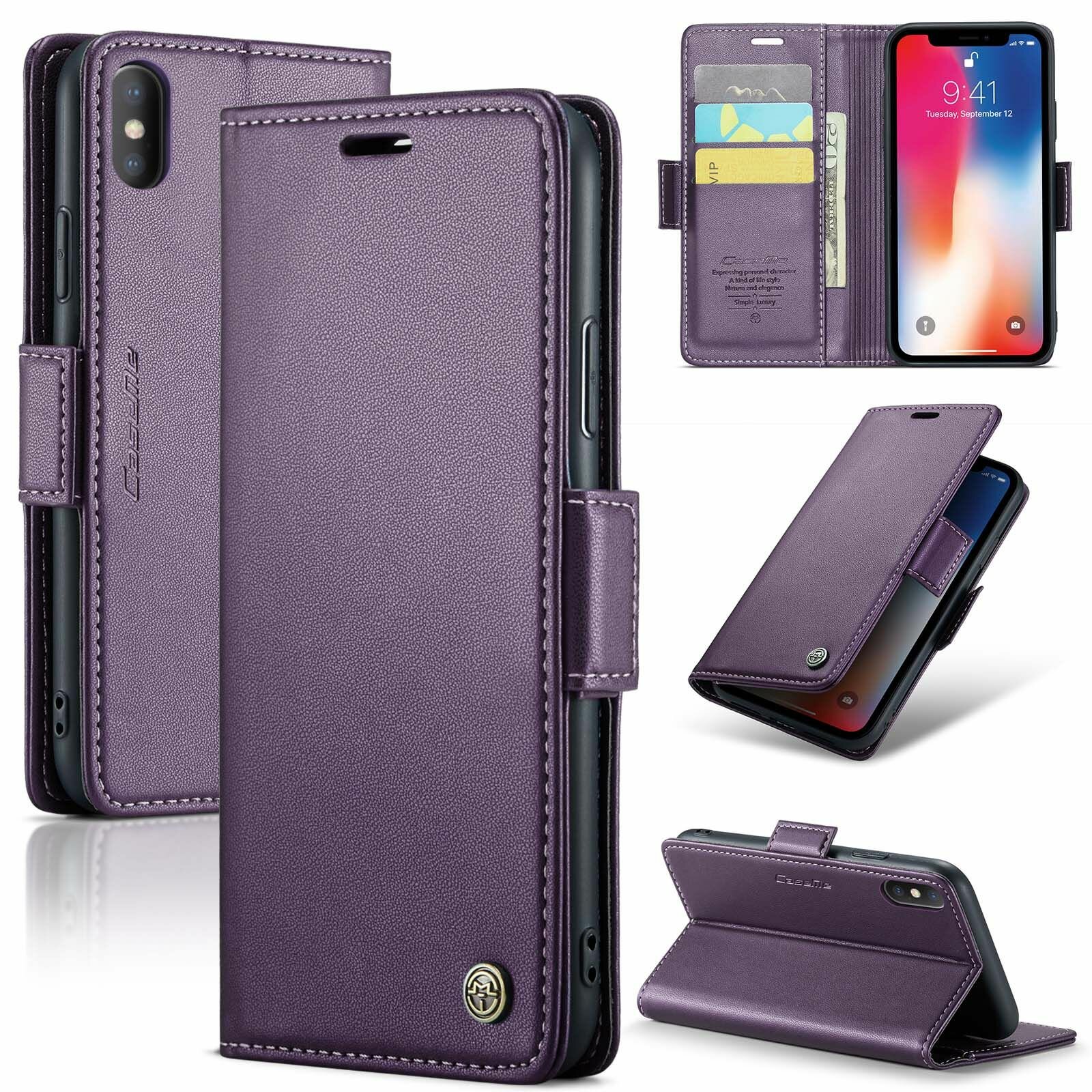 Подходит для Apple iPhone XS Max (Айфон Хс Макс) кронштейн ретро - PU магнитное затвор сейсмостойкий кожаный чехол