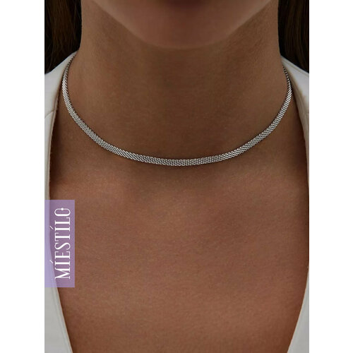 Колье MIESTILO серебро 925 проба родирование длина 38 см серебристый 5888₽