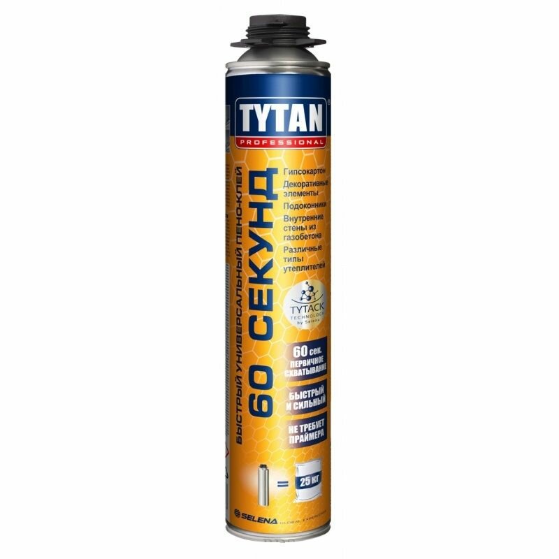 TYTAN PROFESSIONAL 60 SECONDS пено-клей строительный быстрого схватывания профессиональный 750 мл