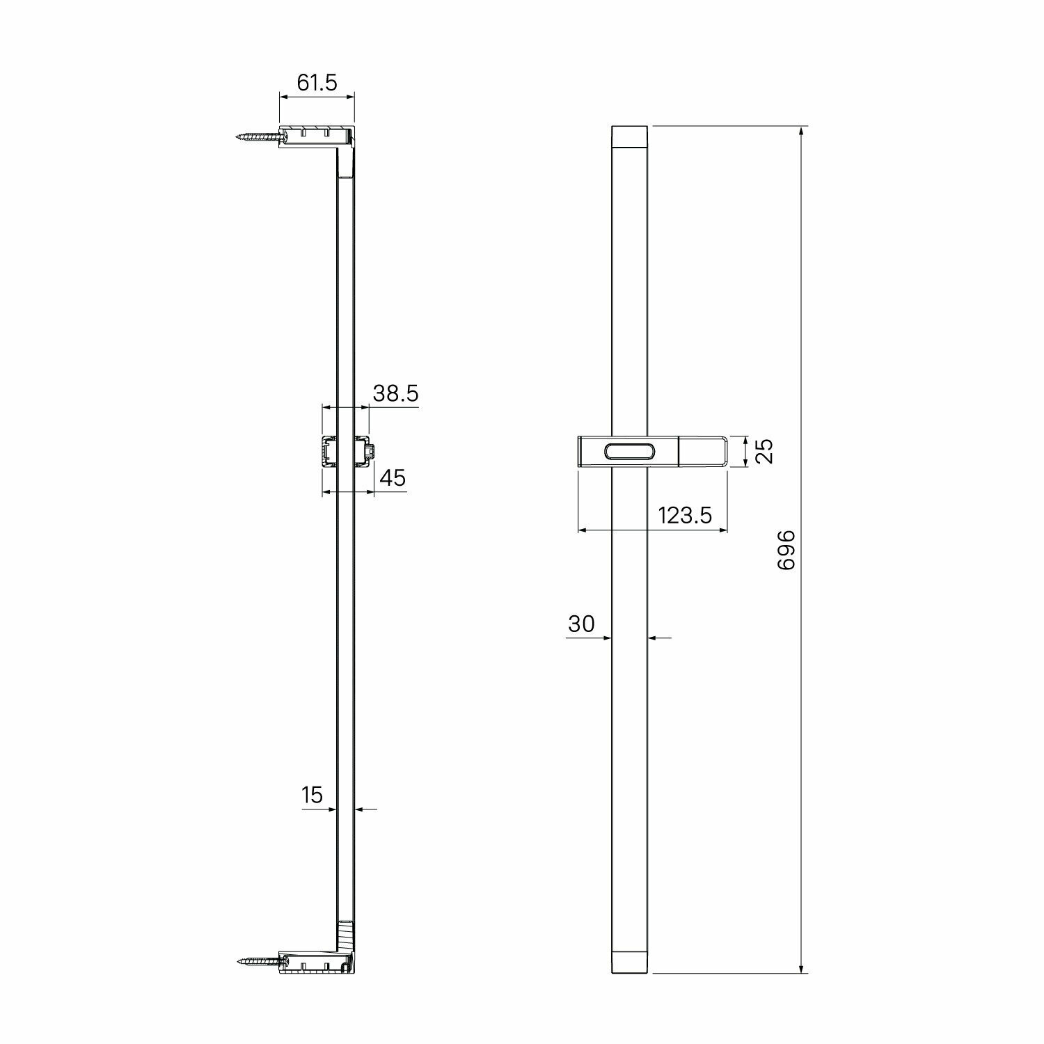 Стойка для душа, Slide IDDIS, SLI70BLi17 черная матовая, нержавеющая сталь — фото 1