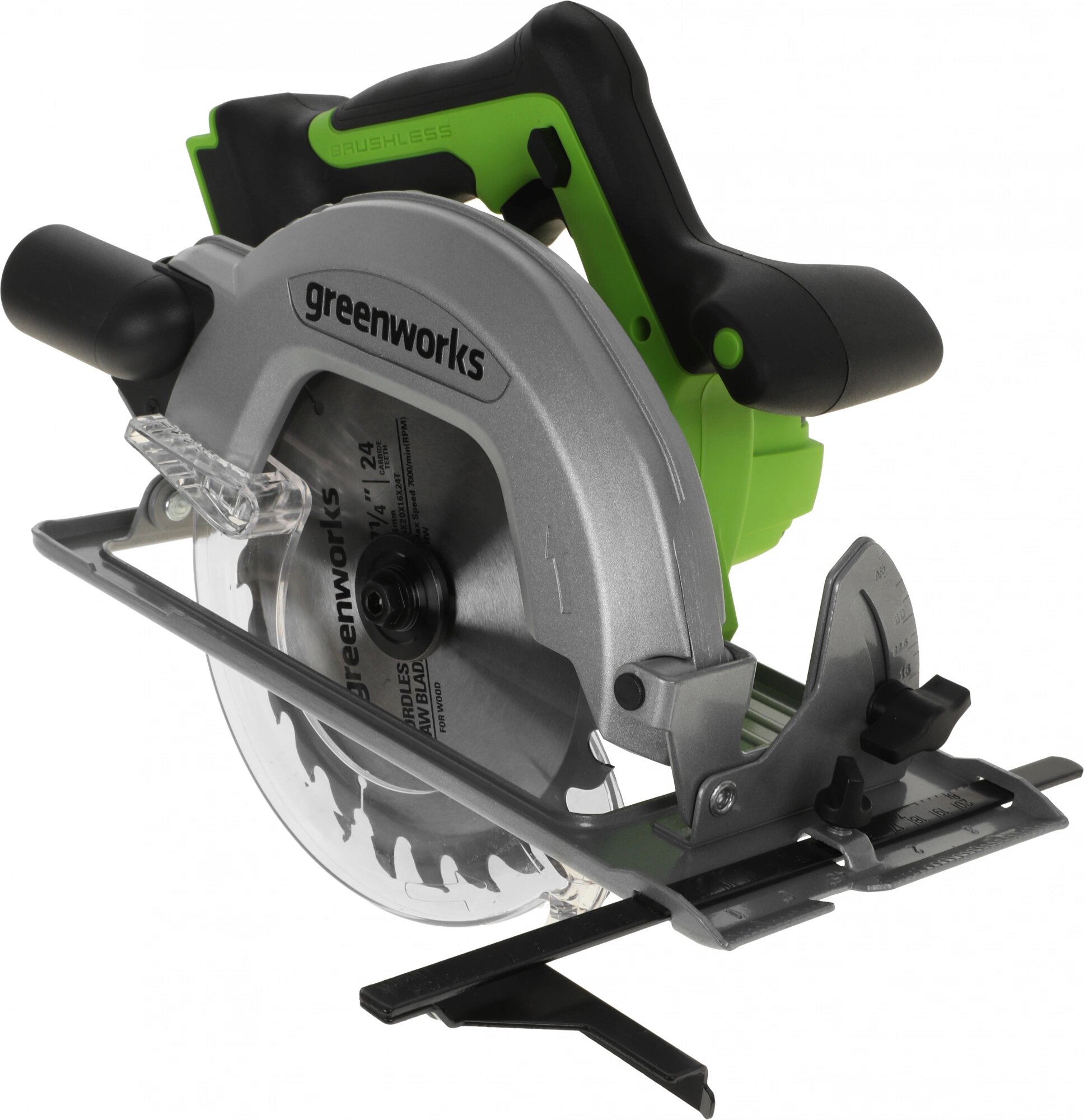 Циркулярная пила (дисковая) Greenworks GD24CS (ручная) D диска:185мм (1500907)