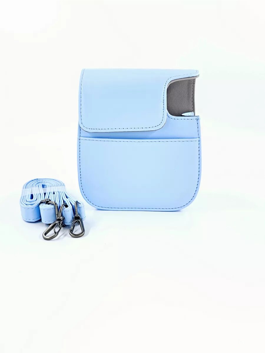 Чехол для фотоаппарата Instax mini 12 с кармашком, ударопрочный, с ремешком, магнитная застежка — фото 1