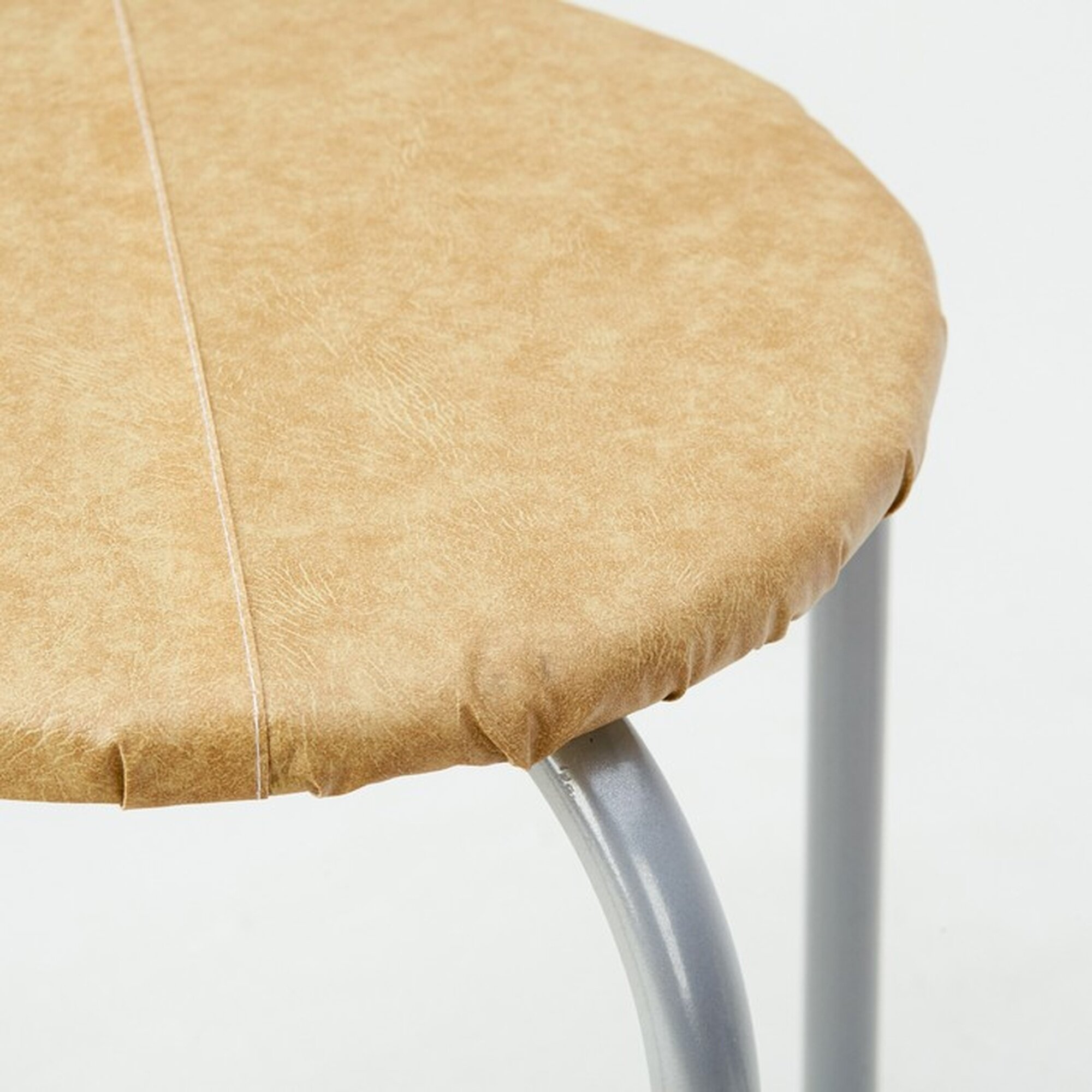 Изображение Табурет Сима-ленд "Булат Эконом", кухонный, бежевый, искусственная кожа, металл