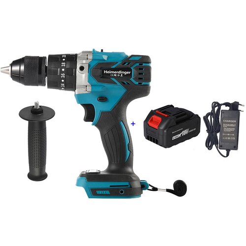 Аккумуляторная бесщеточная ударная дрель Heimerdinger 18 В 13 мм один аккумулятор 40 Ач 725800₽
