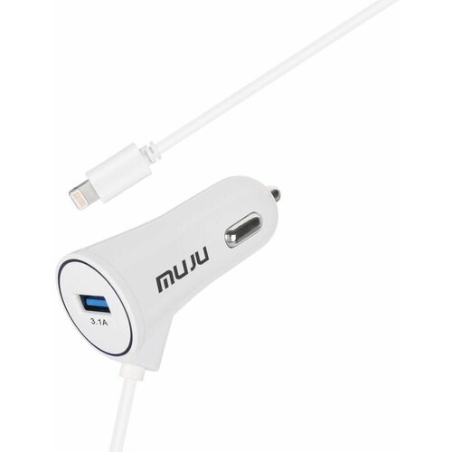 Зарядное устройство автомобильное USB + кабель iOS Lightning (5B,3100mA) MUJU MJ-C08