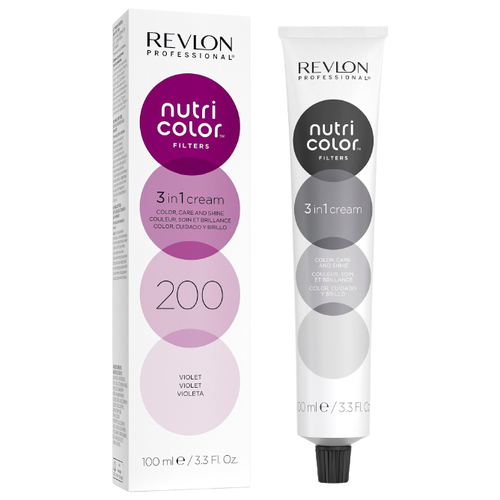 Revlon Professional Краситель прямого действия Nutri Color Filters 3 In 1 Cream, 200 violet, 100 мл, 122 г revlon professional краситель прямого действия nutri color filters 3 in 1 cream 600 red 100 мл