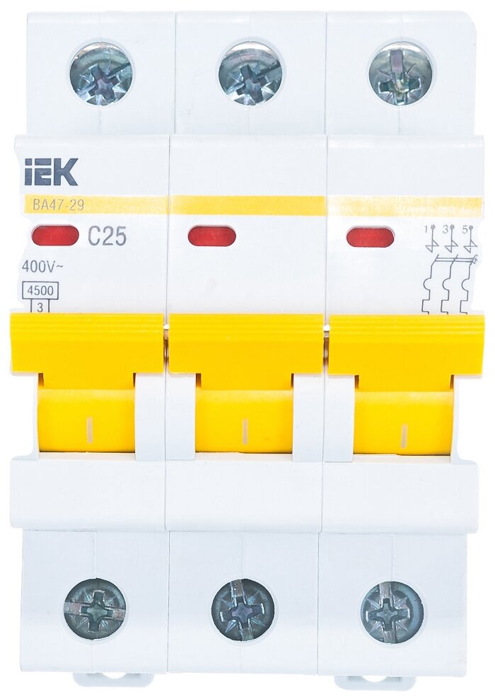 IEK Выключатель авт. мод. 3п C 25А ВА 47-29 4.5кА ИЭК MVA20-3-025-C