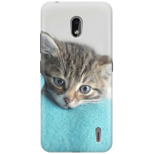 фото Gosso ультратонкий силиконовый чехол-накладка для nokia 2.2 с принтом "котенок на пледе"