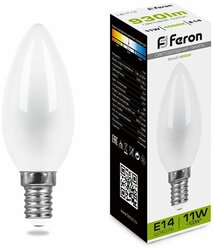 Светодиодная лампа FERON 11W 230V E14 4000K матовая, LB-713 38007