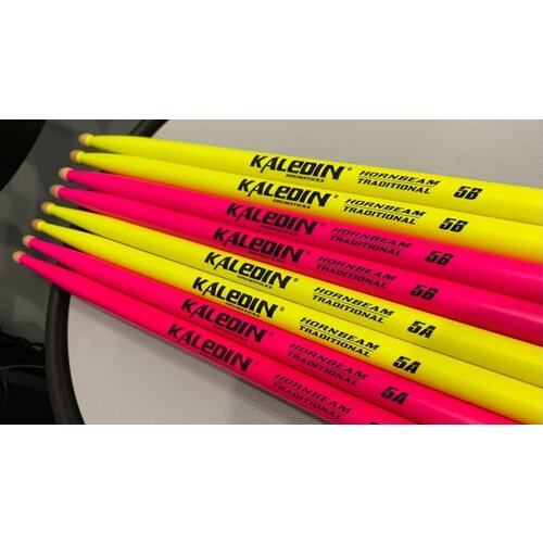 7klhbyl5a yellow 5a барабанные палочки граб флуоресцентные желтые kaledin drumsticks 7KLHBPK5A Pink 5A Барабанные палочки, граб, флуоресцентные розовые, Kaledin Drumsticks