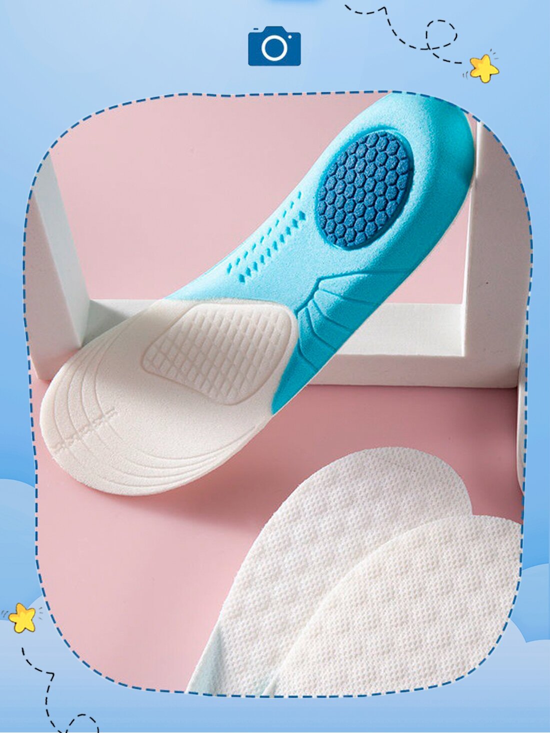 Стельки детские Super Feet для обуви мягкие дышащие Размер 36-40 (25 см) - фотография № 9