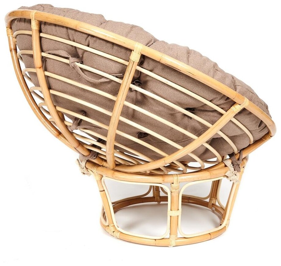 Кресло "PAPASAN ECO" P115-1/SP STD / c подушкой, ремешками / Natural (натуральный), экошерсть Коричневый, 1811-5 - фотография № 2