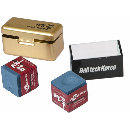Мел «Ball teck PRO II» (2 шт, в золотистой металлической коробке) синий мел ball teck pro ii в золотистой металлической коробке синий 2 шт