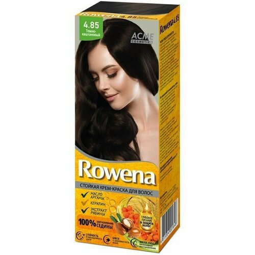 ROWENA Стойкая Крем - Краска ROWENA для волос аммиачная, тон 4.85 Тёмно-каштановый