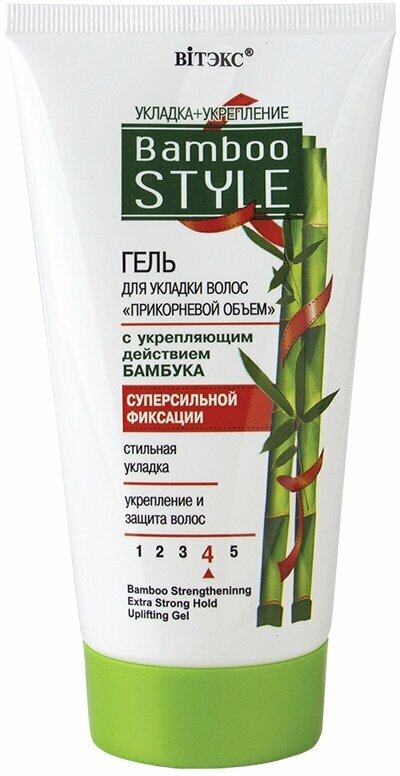 Витэкс Гель BAMDOO STYLE для укладки волос прикорневой объём с укрепляющим действием бамбука суперсильной фиксации, 150 мл
