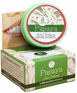 Тайская травяная зубная паста Coco blues Papaya, 30 г.