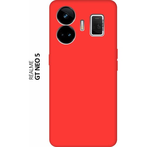 Матовый чехол на Realme GT Neo 5 / GT3 / Реалми ГТ Нео 5 / ГТ3 Soft Touch красный матовый чехол true king для realme gt neo 5 gt3 реалми гт нео 5 гт3 с 3d эффектом черный