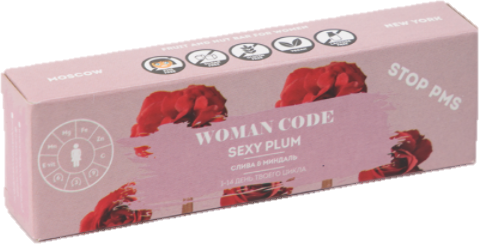 Батончики "WOMAN CODE" ("Вуман Код") Sexy Plum (Слива и Миндаль), Stop PMS Фаза 1, 7 шт по 45 г, без сахара - фотография № 4